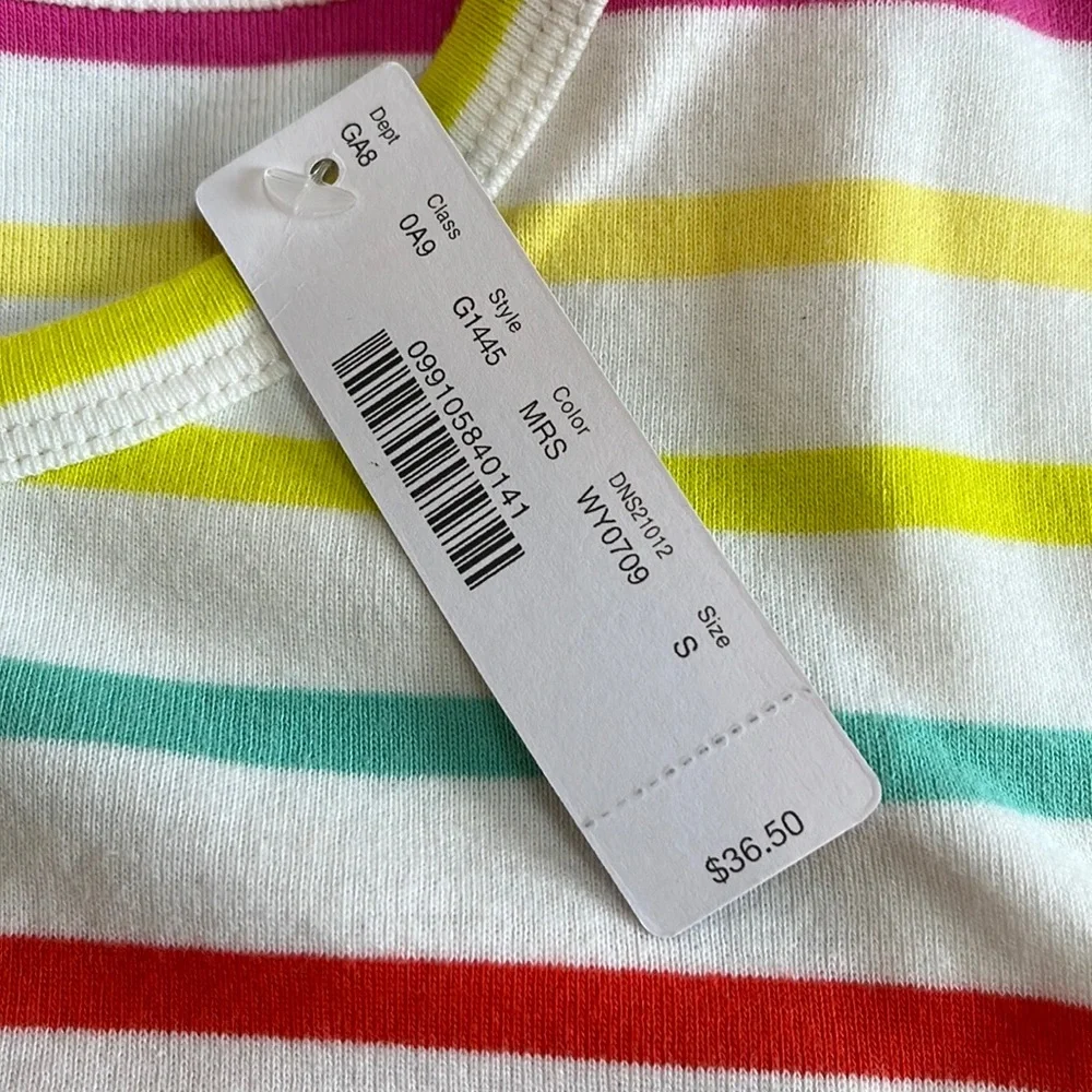 J. Crew Slim Perfect t-shirt in Rainbow Stripe, size S, NWT - Picture 4 of 5